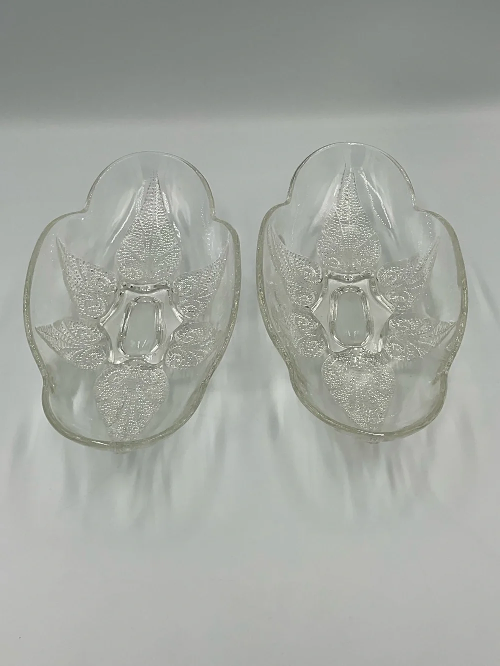 Vintage Anchor Hocking “Renaissance” Clear Relish Dishes Set of 2